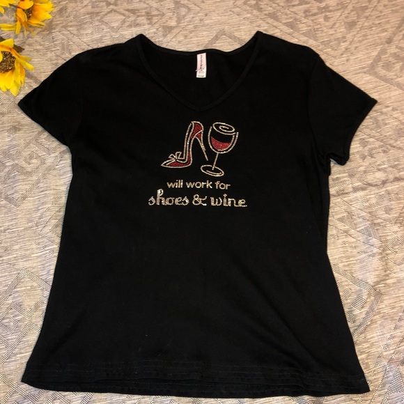 Chris’s Stuff Tops - Chris’s Stuff Wine & Stiletto T-shirt